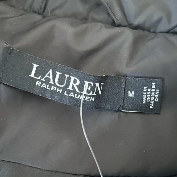 RALPH LAUREN QUILTED STANDUP COLLAR Black  SIZE Medium - Picture 3 of 6